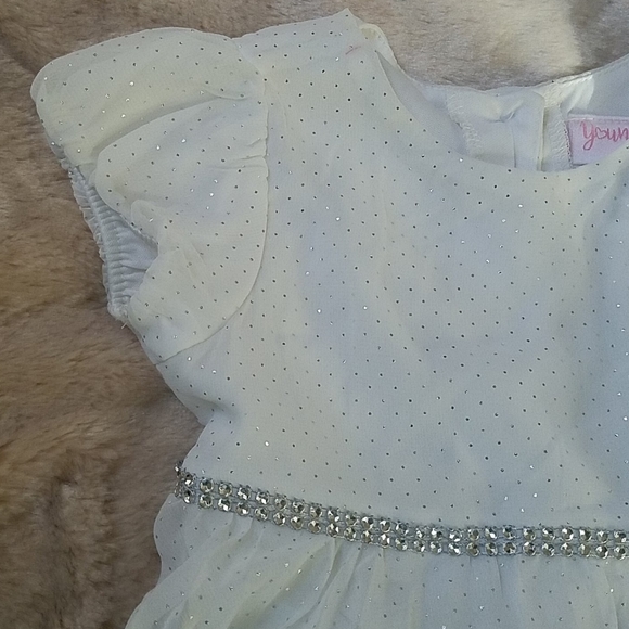 Pretty Ivory Dress With Silver Accents - Picture 3 of 8